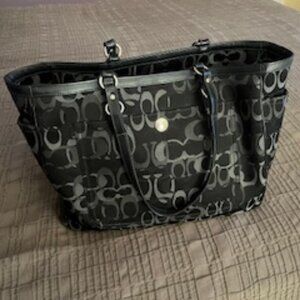 Coach Black Logo Tote Bag (Diaper Bag)
